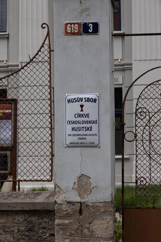 Hussite church signage