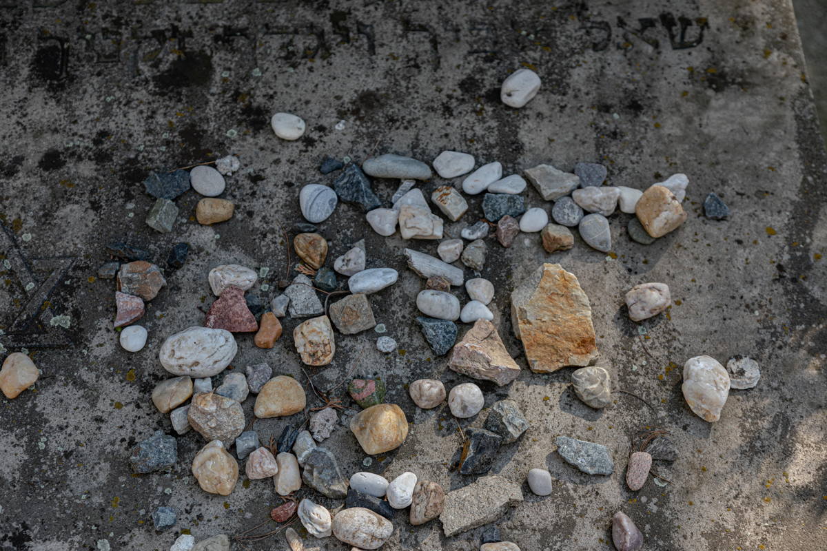 Stones left by visitors