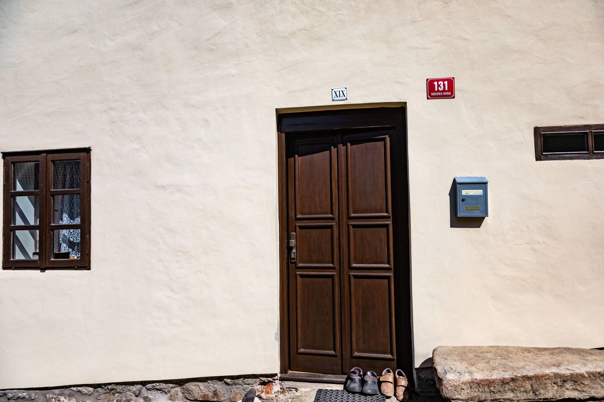 Roman numerals memorialize original Ghetto address. Owner is self-funding the restoration