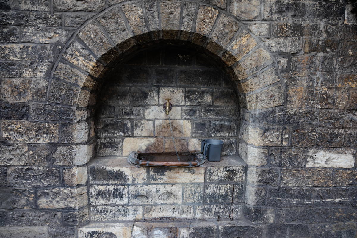 Hand washing basin in Jewish Cemetery