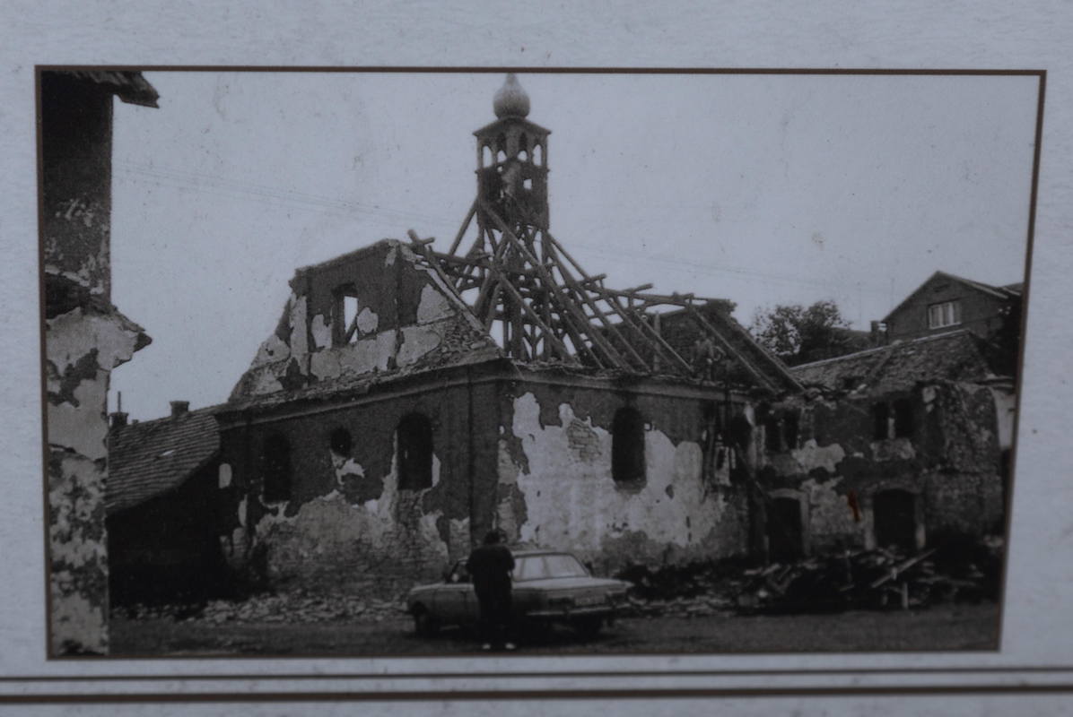 Archive photograph at memorial