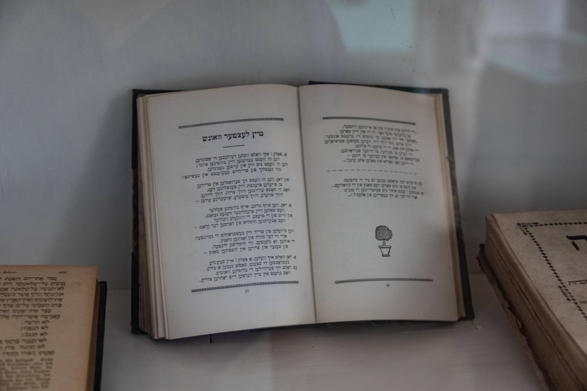 Prayer books in display case